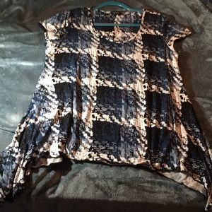 Blue and White Blouse